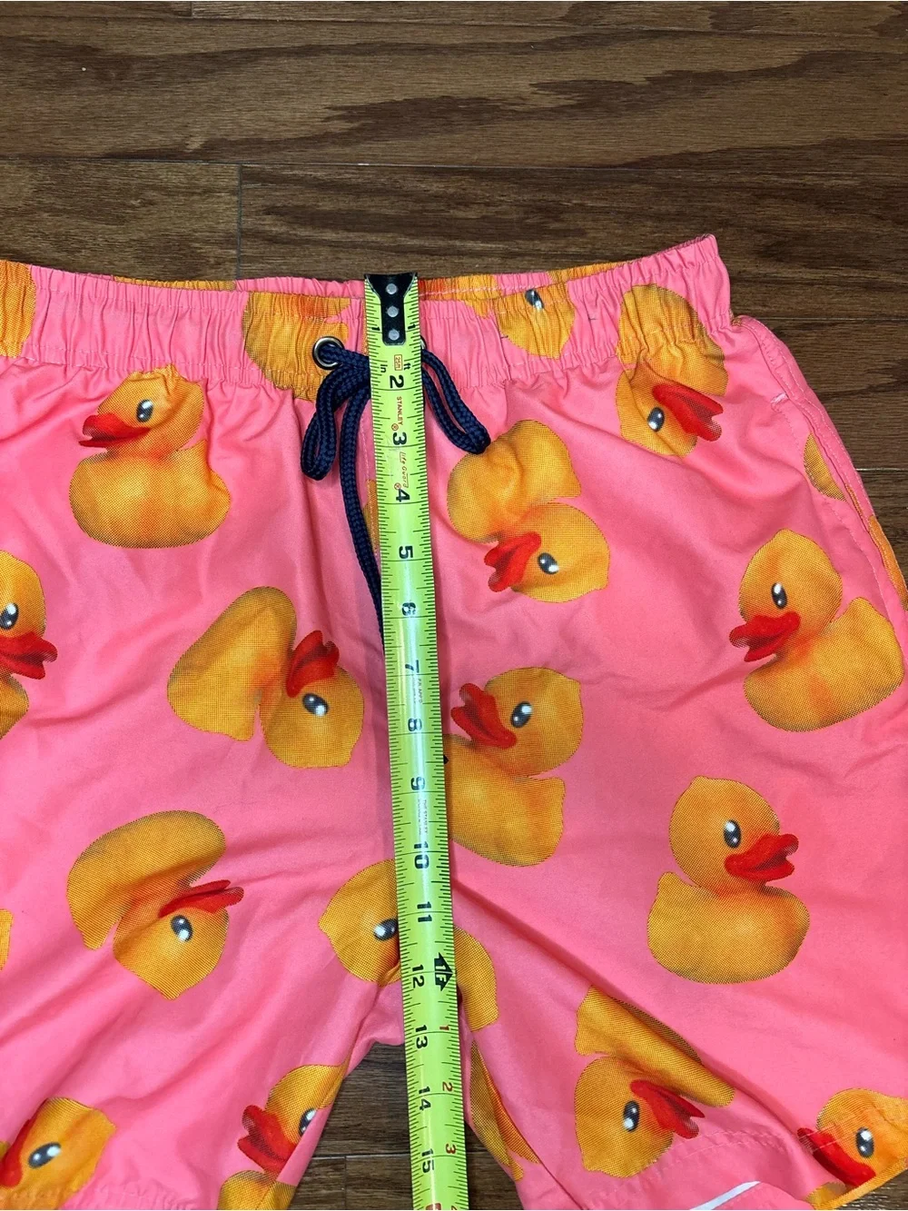 Men's Bright Pink Rubber Duck Swim Trunks